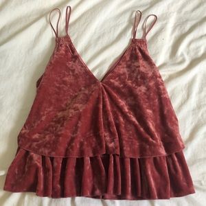 2 for $12 - Crushed Velvet Burnt Orange Top